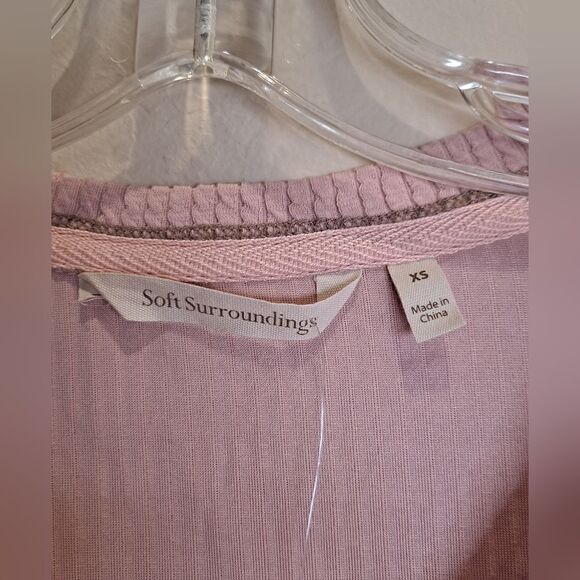 Soft Surroundings Oversized Pink Waffle Long Sleeve V-Neck W Side Pocket… - Picture 2 of 7